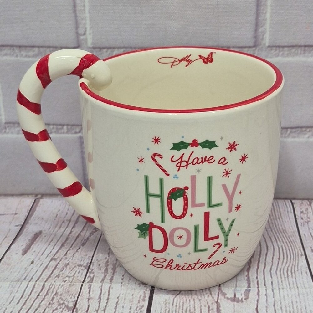 Dolly Parton Candy Cane Mug Deck The Halls Christmas 2025 DG Exclusive 16oz